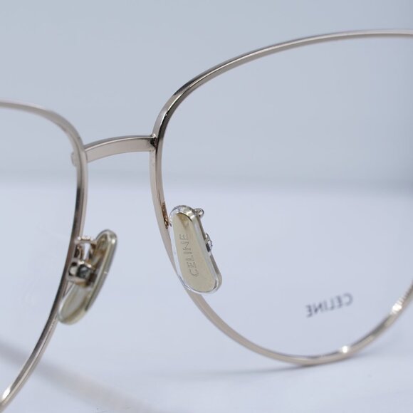 🕶️ New Celine CL50101U 028 Eyeglasses - Shiny Light Gold Frame - Picture 3 of 11
